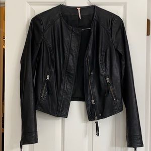 Free people faux leather jacket
